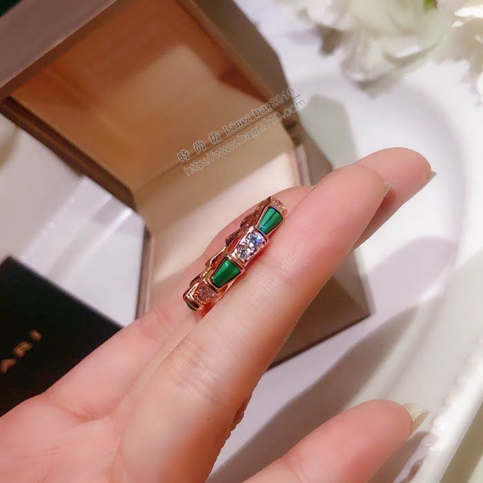 Bvlgari飾品 寶格麗全新Serpenti Viper戒指系列 925純銀鍍金男女戒指  zgbq3091
